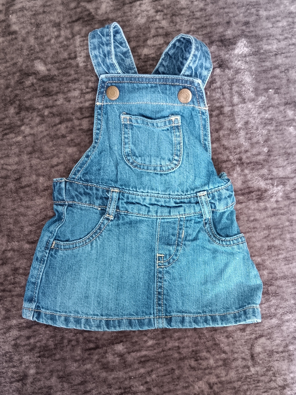 Old Navy Denim Overall Dress Blue Jean 100% Cotton Adjustable baby girl 3-6month